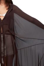 Loewe Women Long kaftan in silk 206XF1103 Chocolate Brown - Image 4
