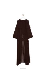 Loewe Women Long kaftan in silk 206XF1103 Chocolate Brown - Image 6