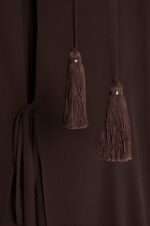 Loewe Women Long kaftan in silk 206XF1103 Chocolate Brown - Image 7