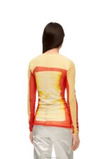Loewe Women Long sleeve top in mesh 206XF852 Yellow/Red - Image 3