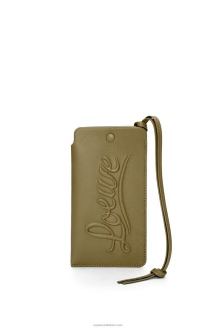 Loewe Women Loop pouch in classic calfskin 206XF595 Olive