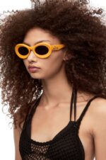 Loewe Women Loop sunglasses in acetate 206XF1456 Earth Yellow - Image 2