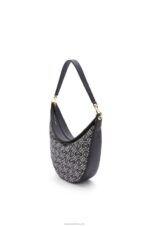 Loewe Women Luna bag in Anagram jacquard and classic calfskin 206XF451 Navy/Black - Image 2