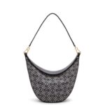 Loewe Women Luna bag in Anagram jacquard and classic calfskin 206XF451 Navy/Black