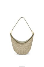 Loewe Women Luna bag in Anagram jacquard and classic calfskin 206XF510 Green/Avocado Green