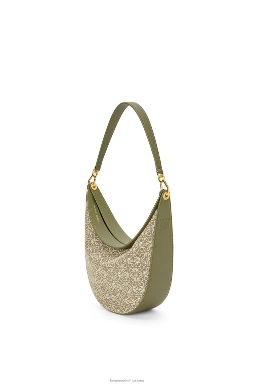 Loewe Women Luna bag in Anagram jacquard and classic calfskin 206XF510 Green/Avocado Green - Image 3