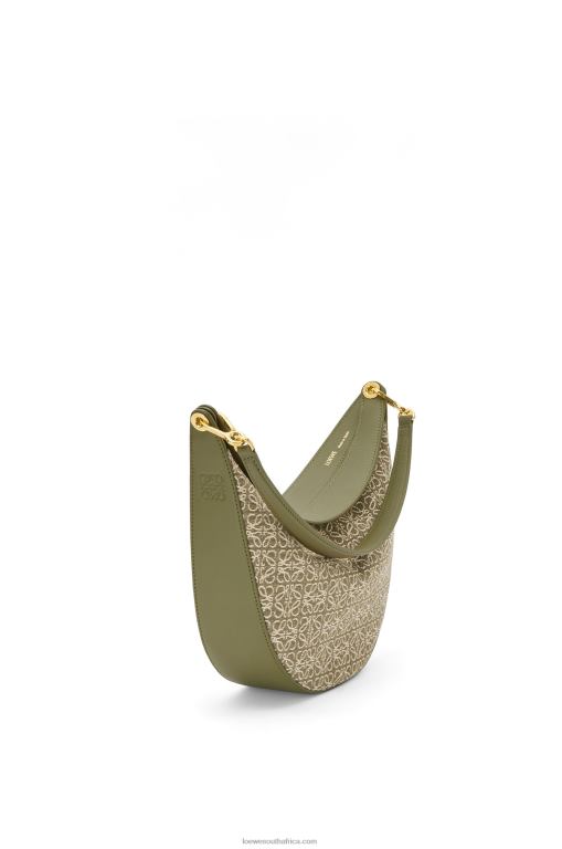 Loewe Women Luna bag in Anagram jacquard and classic calfskin 206XF510 Green/Avocado Green - Image 4