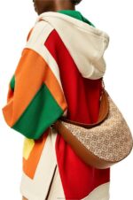 Loewe Women Luna bag in Anagram jacquard and classic calfskin 206XF512 Tan/Pecan - Image 2