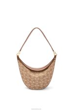 Loewe Women Luna bag in Anagram jacquard and classic calfskin 206XF512 Tan/Pecan