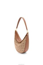 Loewe Women Luna bag in Anagram jacquard and classic calfskin 206XF512 Tan/Pecan - Image 3