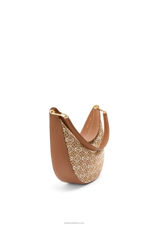 Loewe Women Luna bag in Anagram jacquard and classic calfskin 206XF512 Tan/Pecan - Image 4