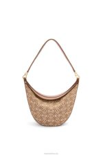 Loewe Women Luna bag in Anagram jacquard and classic calfskin 206XF512 Tan/Pecan - Image 6