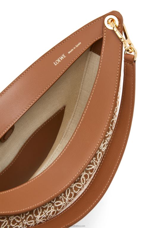 Loewe Women Luna bag in Anagram jacquard and classic calfskin 206XF512 Tan/Pecan - Image 7