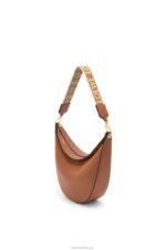 Loewe Women Luna bag in satin calfskin and jacquard 206XF453 Pecan - Image 3