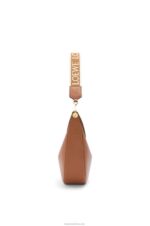Loewe Women Luna bag in satin calfskin and jacquard 206XF453 Pecan - Image 5
