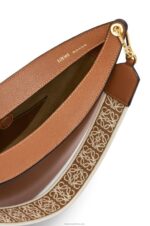 Loewe Women Luna bag in satin calfskin and jacquard 206XF453 Pecan - Image 7