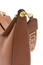 Loewe Women Luna bag in satin calfskin and jacquard 206XF453 Pecan - Image 8