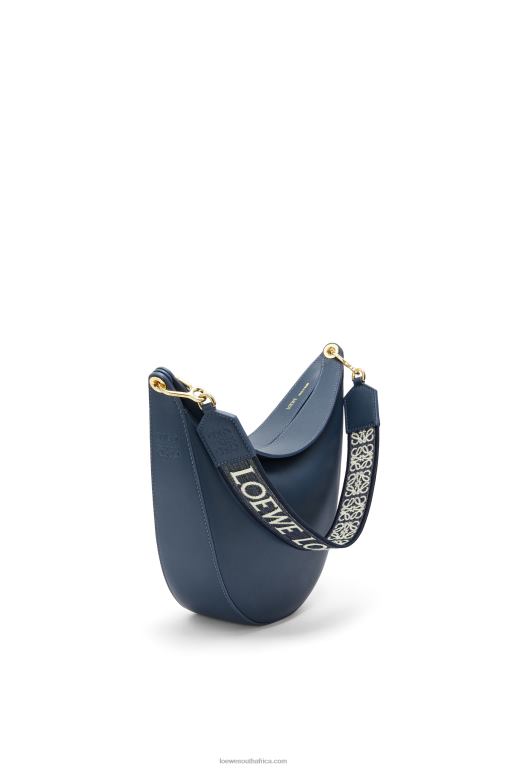 Loewe Women Luna bag in satin calfskin and jacquard 206XF483 Onyx Blue - Image 3