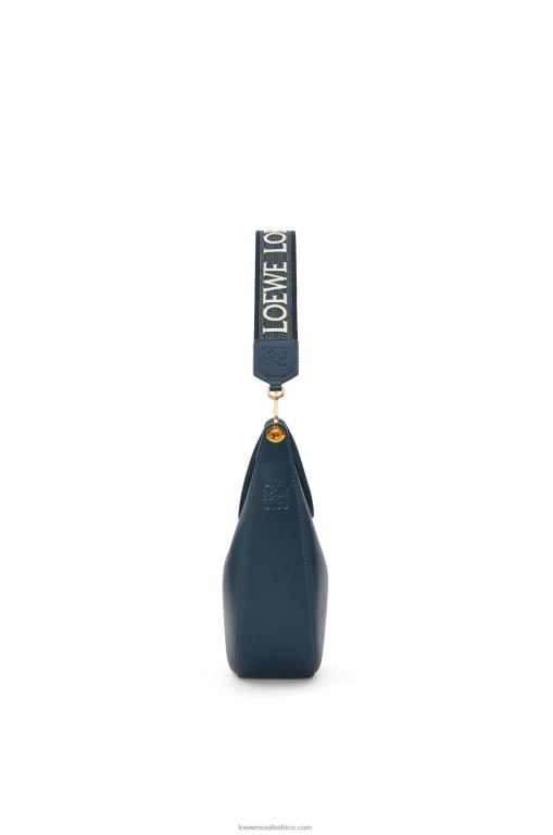 Loewe Women Luna bag in satin calfskin and jacquard 206XF483 Onyx Blue - Image 4