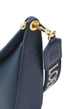 Loewe Women Luna bag in satin calfskin and jacquard 206XF483 Onyx Blue - Image 7