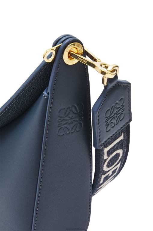 Loewe Women Luna bag in satin calfskin and jacquard 206XF483 Onyx Blue - Image 7