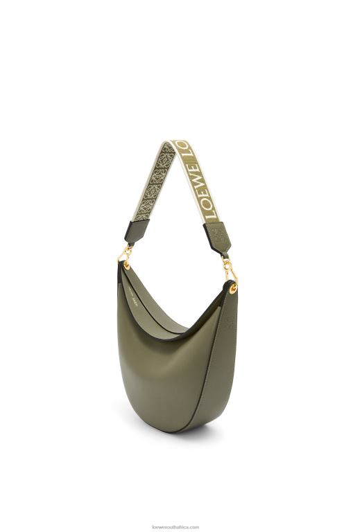 Loewe Women Luna bag in satin calfskin and jacquard 206XF511 Avocado Green - Image 2