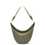 Loewe Women Luna bag in satin calfskin and jacquard 206XF511 Avocado Green