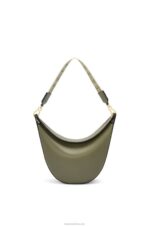 Loewe Women Luna bag in satin calfskin and jacquard 206XF511 Avocado Green