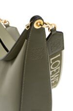 Loewe Women Luna bag in satin calfskin and jacquard 206XF511 Avocado Green - Image 7