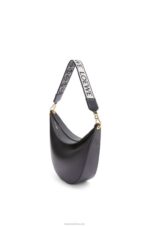 Loewe Women Luna bag in satin calfskin and jacquard 206XF521 Black - Image 2