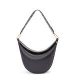 Loewe Women Luna bag in satin calfskin and jacquard 206XF521 Black