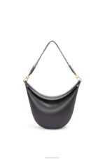 Loewe Women Luna bag in satin calfskin and jacquard 206XF521 Black - Image 5