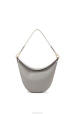 Loewe Women Luna bag in satin calfskin and jacquard 206XF533 Pearl Grey