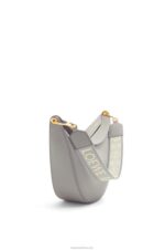 Loewe Women Luna bag in satin calfskin and jacquard 206XF533 Pearl Grey - Image 3