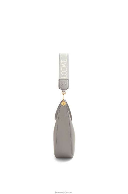 Loewe Women Luna bag in satin calfskin and jacquard 206XF533 Pearl Grey - Image 4