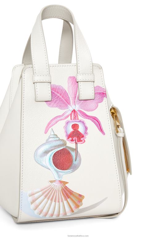 Loewe Women Maruja Mallo Hammock compact bag in classic calfskin 206XF339 Soft White - Image 8