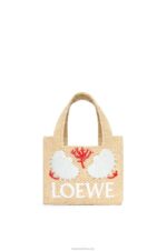 Loewe Women Maruja Mallo mini Font Tote in raffia 206XF112 Natural