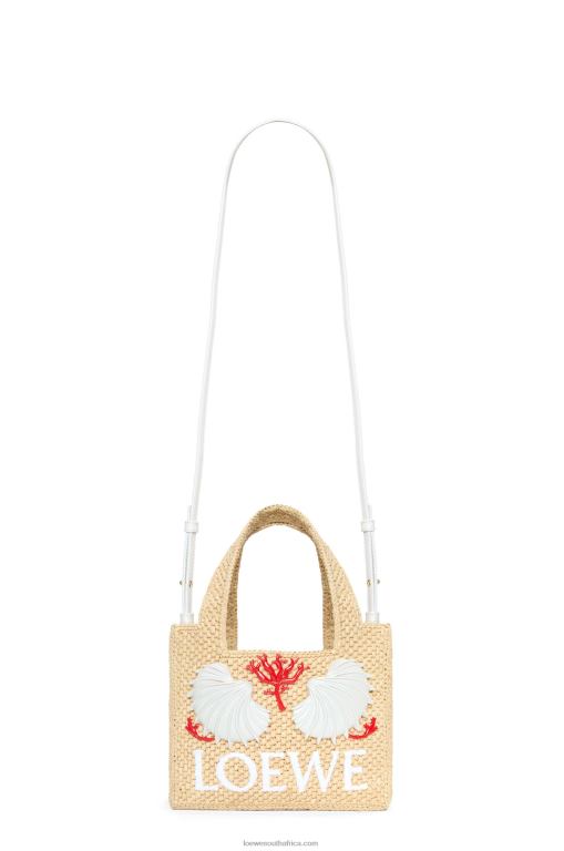 Loewe Women Maruja Mallo mini Font Tote in raffia 206XF112 Natural - Image 5