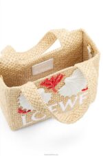 Loewe Women Maruja Mallo mini Font Tote in raffia 206XF112 Natural - Image 6