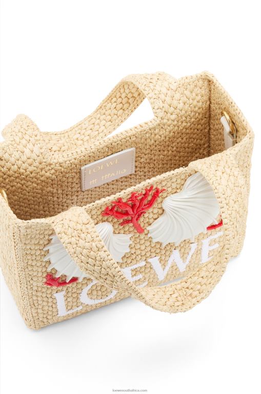 Loewe Women Maruja Mallo mini Font Tote in raffia 206XF112 Natural - Image 6