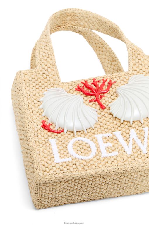 Loewe Women Maruja Mallo mini Font Tote in raffia 206XF112 Natural - Image 7