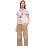 Loewe Women Maruja Mallo slim fit T-shirt in cotton 206XF776 White/Multicolor