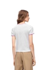 Loewe Women Maruja Mallo slim fit T-shirt in cotton 206XF776 White/Multicolor - Image 3