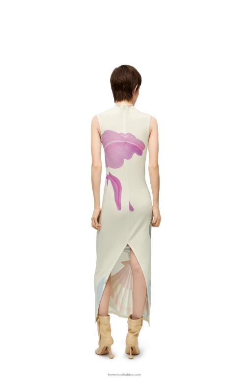 Loewe Women Maruja Mallo tube dress in cotton 206XF1036 White/Multicolor - Image 2