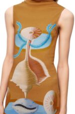 Loewe Women Maruja Mallo tube dress in cotton 206XF1037 Camel/Multicolor - Image 3