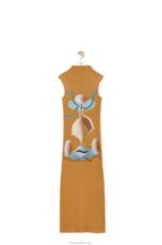 Loewe Women Maruja Mallo tube dress in cotton 206XF1037 Camel/Multicolor - Image 4