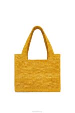 Loewe Women Medium Font Tote in raffia 206XF13 Ochre - Image 5