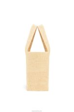 Loewe Women Medium Font Tote in raffia 206XF30 Natural - Image 4