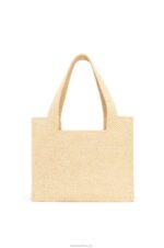 Loewe Women Medium Font Tote in raffia 206XF30 Natural - Image 5