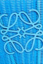 Loewe Women Mermaid basket bag in plastic and calfskin 206XF60 Sky Blue - Image 6